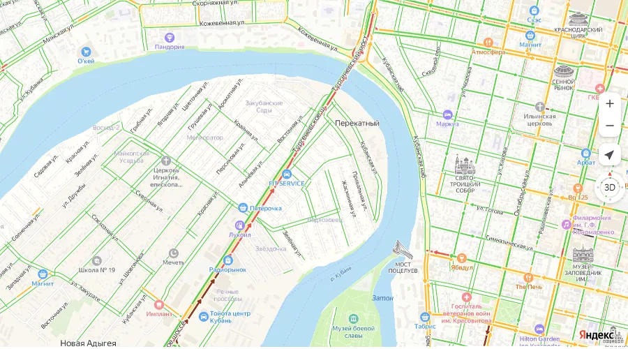  &copy;&nbsp;Скриншот страницы сервиса &laquo;Яндекс.Карты&raquo; https://yandex.ru/maps/35/krasnodar/probki