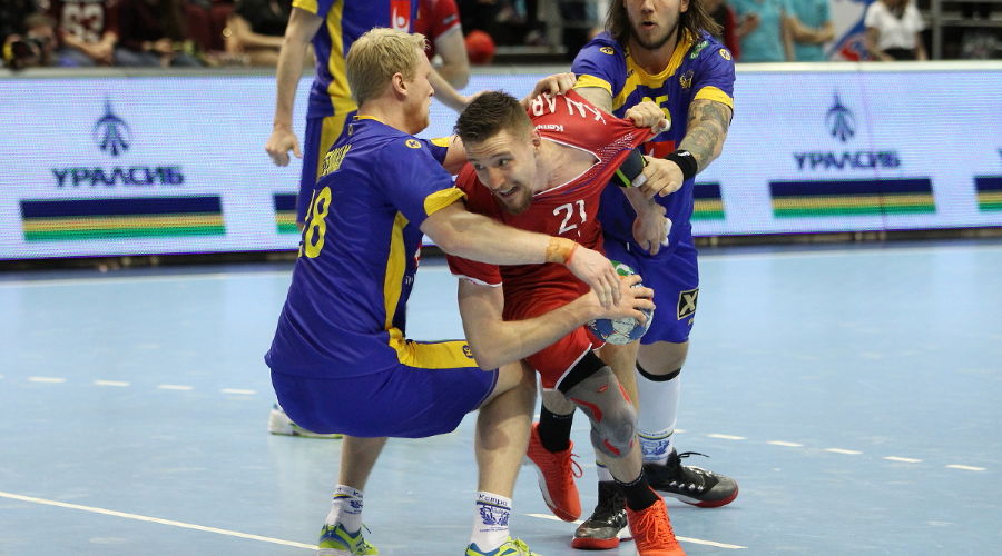 Отборочный матч чемпионата Европы — 2018 по гандболу между сборными России и Швеции © Фото с официального сайта Федерации гандбола России, rushandball.ru