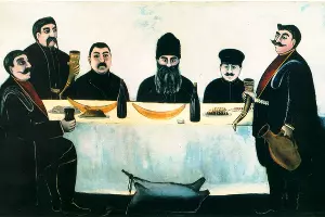 «Кутёж», Нико Пиросмани, Музей Востока, Москва &copy;&nbsp;Изображение является общественным достоянием
