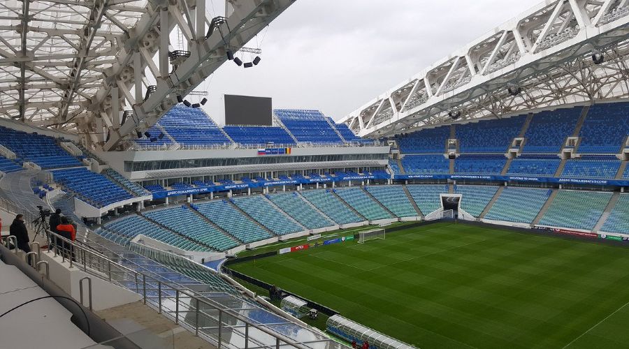 Стадион «Фишт» © Фото из аккаунта сборной России по футболу в Twitter, twitter.com/TeamRussia