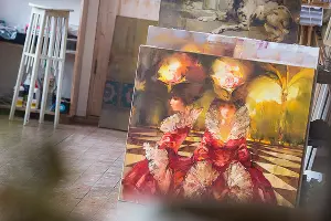 В мастерской Валерия и Инны Цукахиных &copy;&nbsp;Фото Елены Синеок, Юга.ру