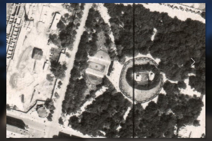 Аэрофотосъемка Первомайского сквера, 1957 год © Фото предоставлено Русланом Лысянским