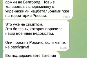  &copy;&nbsp;Скриншот чат-бота, где собеседник собирает сторонников Пригожина