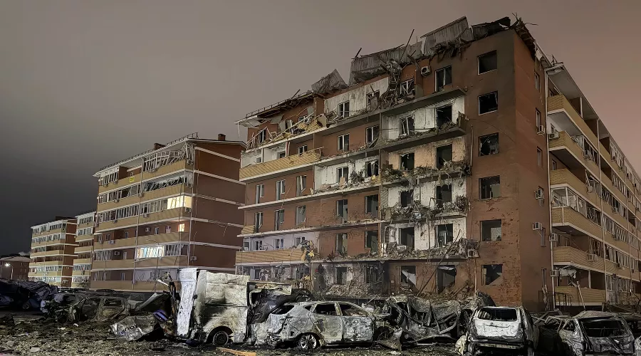 Последствия атаки БПЛА в ауле Новая Адыгея &copy;&nbsp;Фото из t.me/muratkumpilov