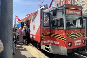 «Трамвай Победы» в Краснодаре &copy;&nbsp;Фото Антона Быкова, Юга.ру