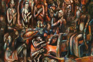 «Пир королей», Павел Филонов, 1913 год, Государственный Русский музей &copy;&nbsp;Изображение находится в общественном достоянии