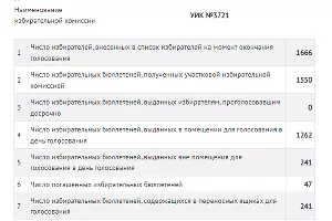 Официальные итоги голосования на избирательном участке Новороссийска &copy;&nbsp;Скриншот с сайта krasnodar.vybory.izbirkom.ru