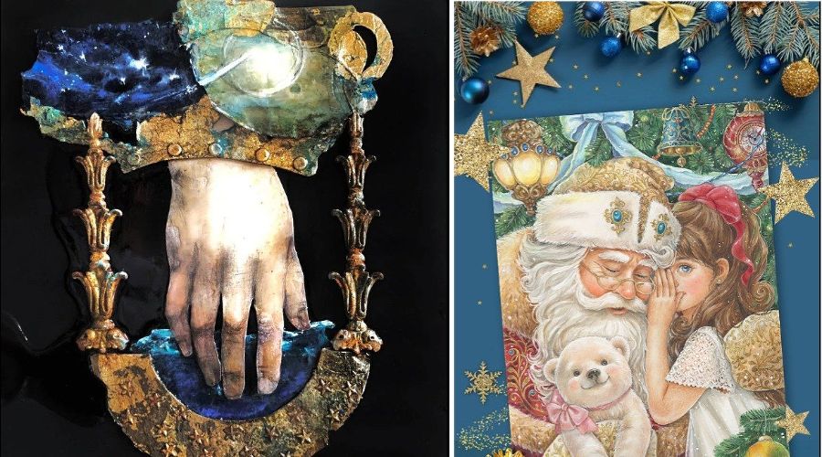 Скриншоты работ Инны Романовой и Елены Буториной &copy;&nbsp;Коллаж из скриншотов фото, предоставленных Краснодарским музеем имени Коваленко