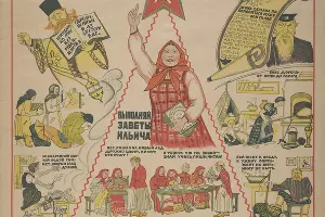 Плакат &laquo;Крестьянка! Будь готова уйти от старой жизни к новой&raquo;. Автор неизвестен, 1919—1921-й гг. &copy;&nbsp;Фото с сайта http://library.duke.edu/digitalcollections/russianposters_rpcps01002/