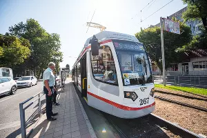 Презентация нового трамвая в Краснодаре &copy;&nbsp;Фото Елены Синеок, Юга.ру