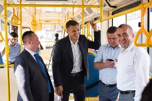 Презентация нового трамвая в Краснодаре &copy;&nbsp;Фото Елены Синеок, Юга.ру