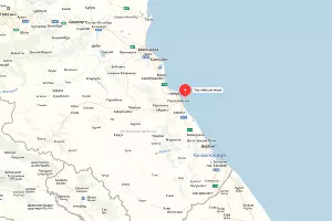 Эпицентр землетрясения в Дагестане &copy;&nbsp;Скриншот с сайта &laquo;Яндекс. Карты&raquo;