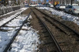 В Краснодаре начали строить трамвайную линию на улице Московской &copy;&nbsp;Фото Дмитрия Пославского, Юга.ру