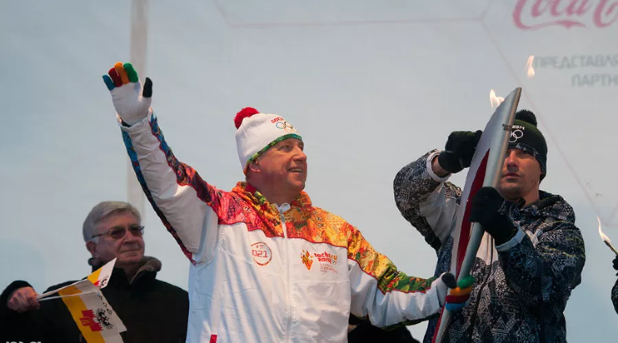 Эстафета Олимпийского огня в Краснодаре &copy;&nbsp;Елена Синеок, ЮГА.ру