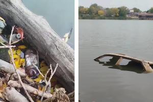  © Коллаж из скриншотов видео из телеграм-канала «Очистка и зарыбление Карасунов»