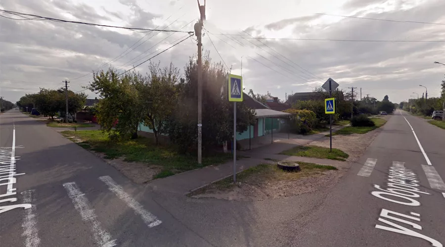 Угол улиц Бригадной и Обрезной в хуторе Ленина &copy;&nbsp;Скриншот сайта Google.com/maps