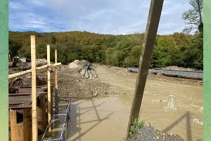 Переправа в селе Молдовановка, 12 октября 2025 г. &copy;&nbsp;Скриншот публикации в телеграм-канале Сергея Бойко, t.me/glavatuapseregion