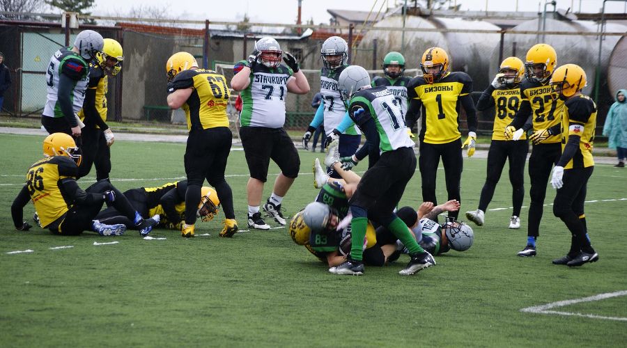 Матч по американскому футболу «Краснодарские бизоны» — «Ставропольские камни» © Фото пресс-службы КАФ «Краснодарские бизоны»