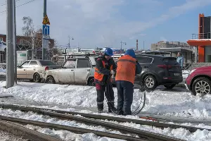 В Краснодаре начали строить трамвайную линию на улице Московской &copy;&nbsp;Фото Дмитрия Пославского, Юга.ру