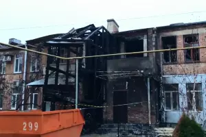 Горевший дом на улице Рашпилевской, 14 в Краснодаре &copy;&nbsp;Скриншот видео со страницы facebook.com/vladimir.verbitskiy