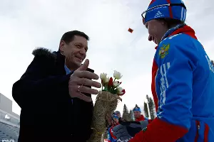 Встреча Александра Жукова с российскими биатлонистами &copy;&nbsp;Влад Александров, ЮГА.ру