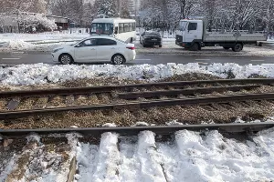 В Краснодаре начали строить трамвайную линию на улице Московской &copy;&nbsp;Фото Дмитрия Пославского, Юга.ру