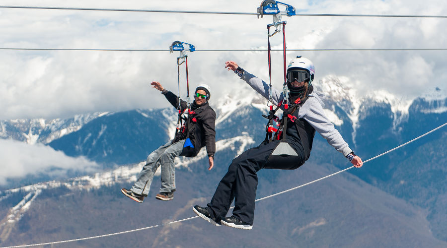 Зиплайн Gorky Fly © Фото пресс-службы курорта «Горки Город»