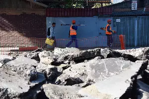 Ремонт улицы Тургенева в Краснодаре &copy;&nbsp;Фото Елены Синеок, Юга.ру