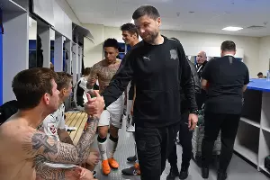 Мурад Мусаев и Федор Смолов &copy;&nbsp;Фото с сайта fckrasnodar.ru