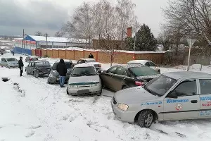 Массовое ДТП в Кропоткине &copy;&nbsp;Фото из телеграм-канала KROPNEWS, t.me/kropnewsru