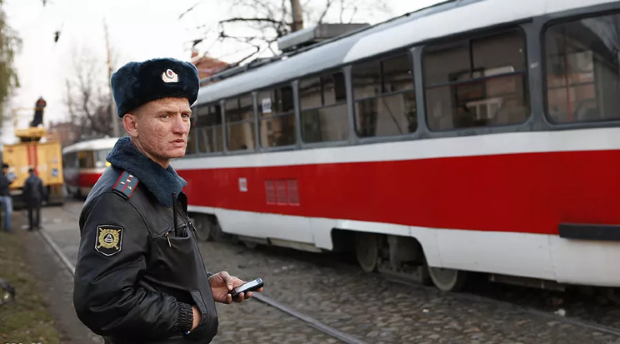 Трамвай врезался в дом в Краснодаре &copy;&nbsp;Влад Александров. ЮГА.ру