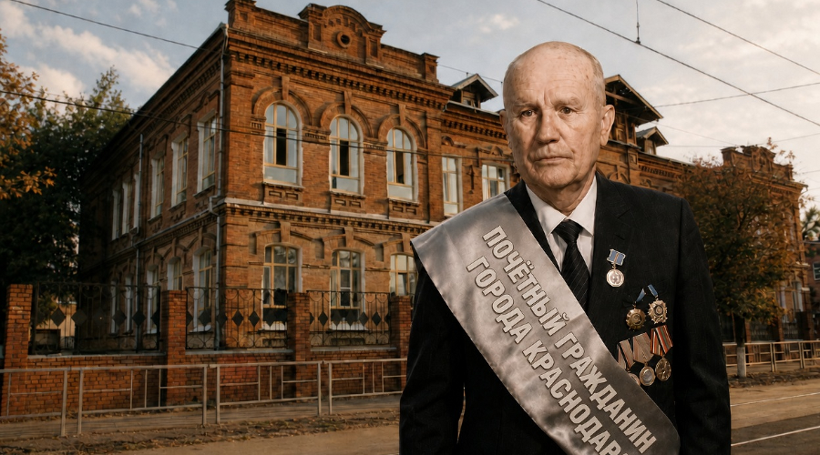 Федор Брюховецкий и краснодарская школа на Железнодорожной &copy;&nbsp;Коллаж Юга.ру, фото Брюховецкого: commons.wikimedia.org CCA 4.0