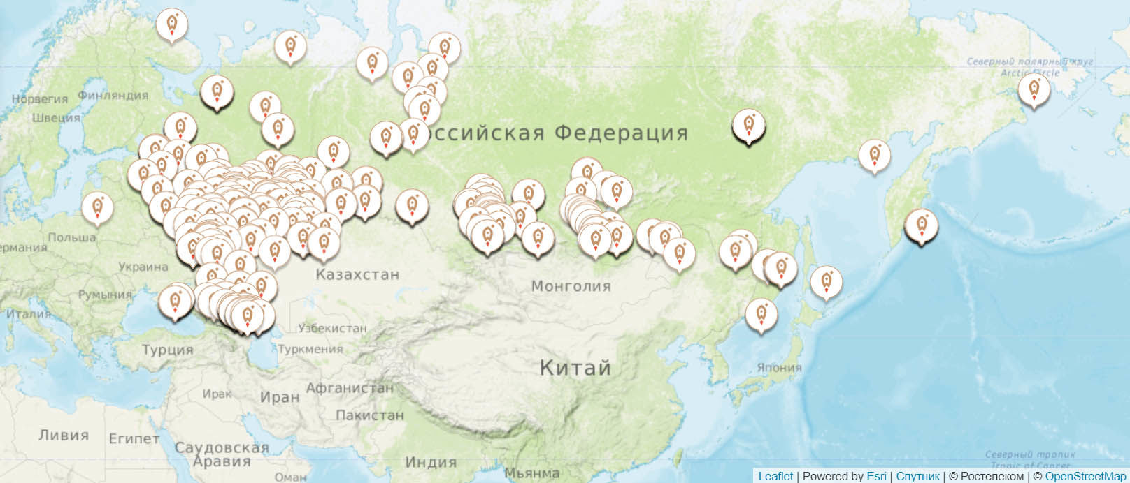 Центры «Мой бизнес» в России © Скриншот карты с сайта мойбизнес.рф