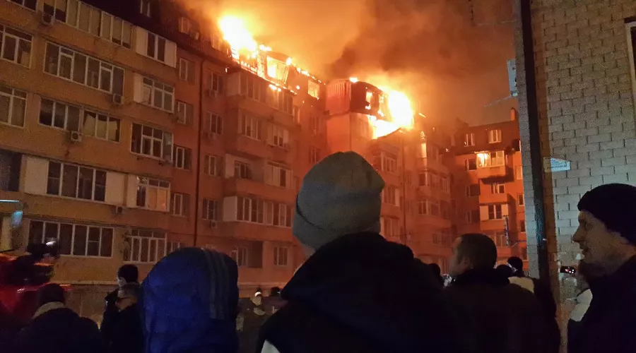 Пожар на Прокофьева &copy;&nbsp;Соцсети