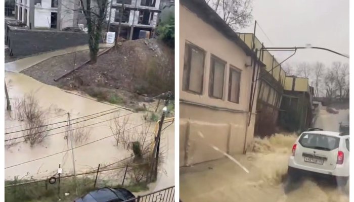 В Сочи бушует непогода. Власти включили сирены из-за подъема воды в реке Херота