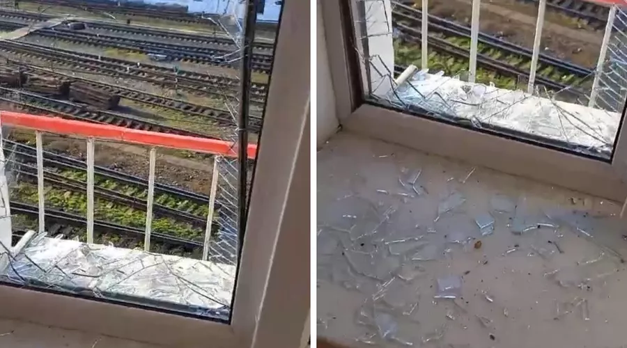 Вид из окон офиса возле ж/д станции в Кропоткине &copy;&nbsp;Скриншоты видео из телеграм-канала &laquo;Город Кропоткин&raquo; https://t.me/gorod_kropotkin/3204