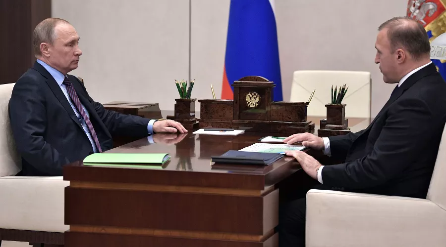 Владимир Путин и Мурат Кумпилов &copy;&nbsp;Фото пресс-службы главы Республики Адыгея