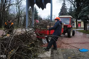 Ликвидация последствий ледяного дождя в Краснодаре &copy;&nbsp;Елена Синеок, ЮГА.ру
