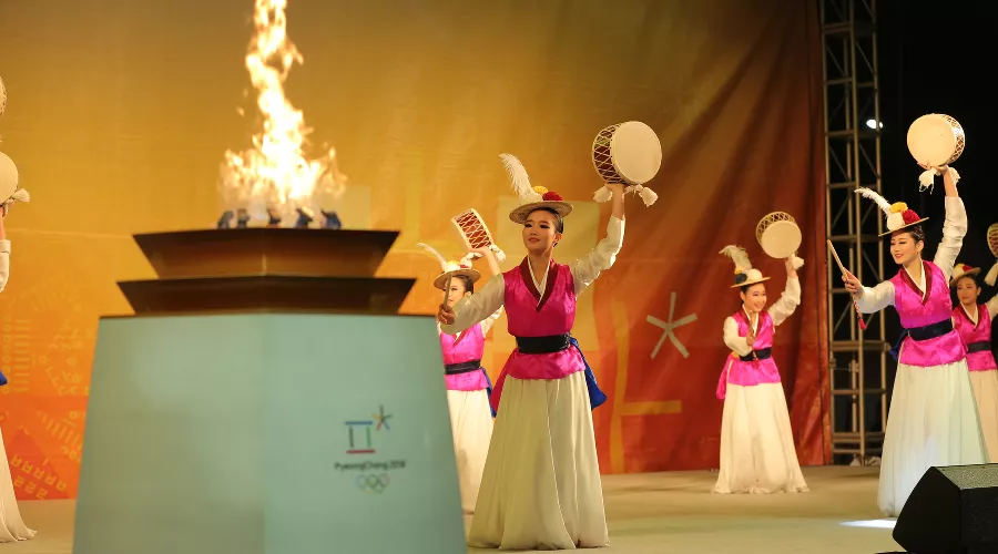 Олимпийский факел в Пхенчхане &copy;&nbsp;Фото с сайта pyeongchang2018.com