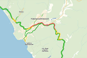 Маршрут через Джубгу © Графика сервиса «Яндекс.Карты»