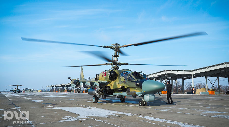 Вертолет Ка-52 «Аллигатор» на авиабазе в Кореновске © Виталий Тимкив, Юга.ру