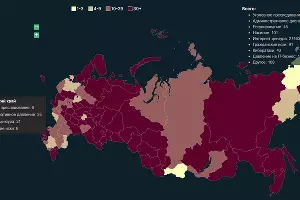 Карта инцидентов вмешательства в свободу интернета &copy;&nbsp;Скриншот с сайта runet.report/incidents