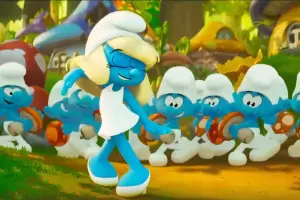 Кадр из трейлера к фильму «Смурфики в кино» &copy;&nbsp;Скриншот видео с Rutube-канала &laquo;Все комедии&raquo;