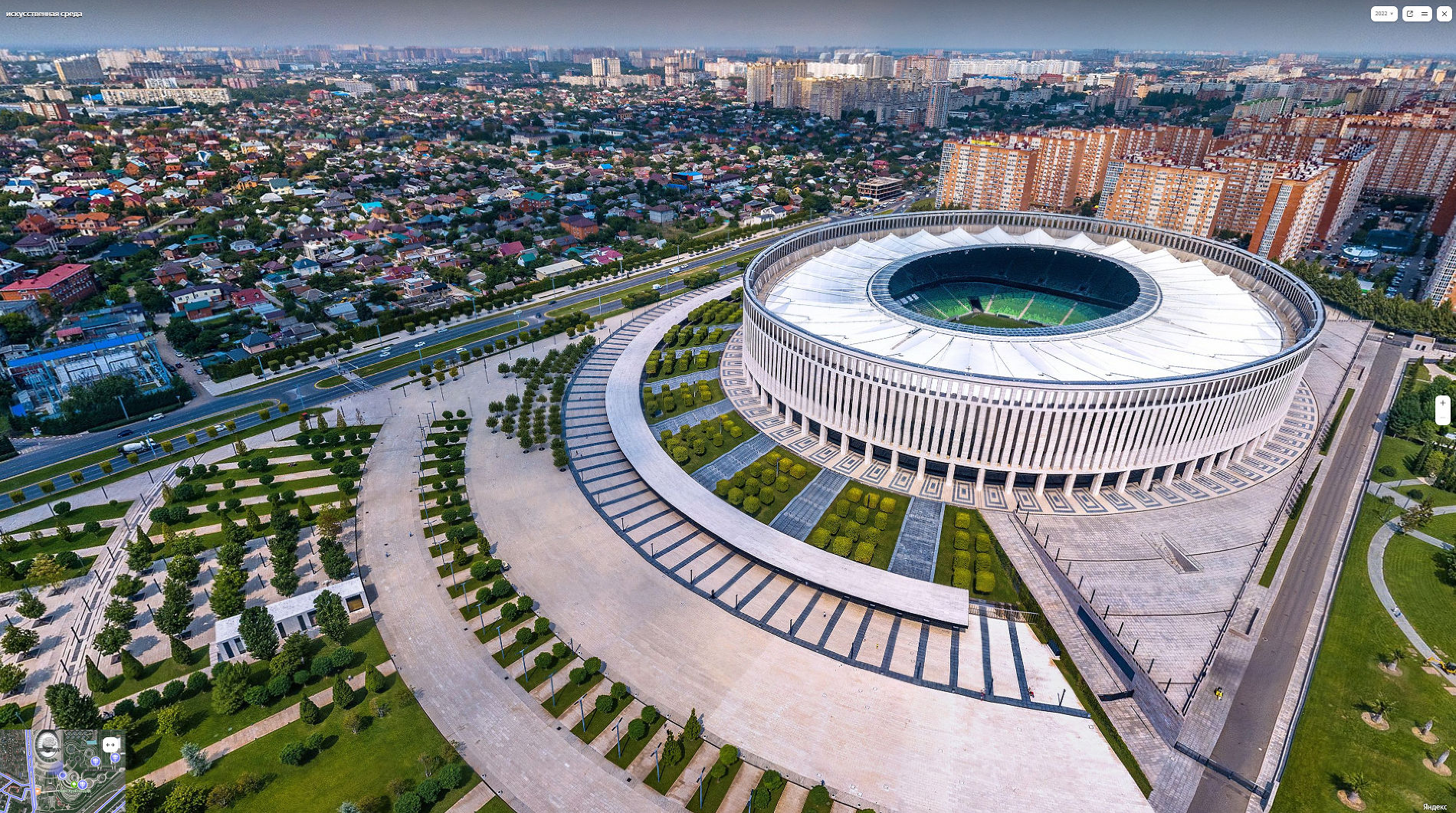 Стадион «Краснодар» © Скриншот панорамы yandex.ru/maps 2022 года