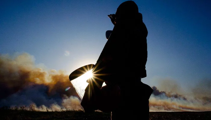 Могукоровка. Пятые сутки пожара &copy;&nbsp;Фото Каси Кульковой, группа &laquo;Добровольные пожарные Кубани&raquo;