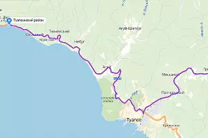 Дорога из Туапсе &copy;&nbsp;Графика &laquo;Яндекс.Карты&raquo;