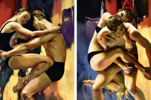 Диптих «Пас — держать удар» художницы Ирины Седовой  &copy;&nbsp;Скриншот с сайта &laquo;Союза художников России&raquo;