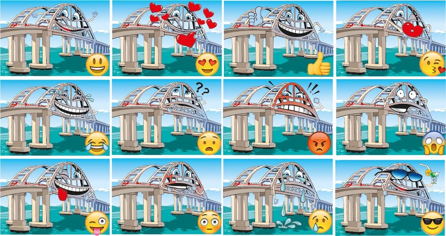 Стикерпак «Кpымcкий мocт» &copy;&nbsp;Фото инфоцентра &laquo;Кpымcкий мocт&raquo;