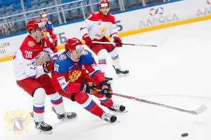 Матч Кубка Черного моря между красной и белой командами сборной России по хоккею &copy;&nbsp;Фото пресс-службы Федерации хоккея России