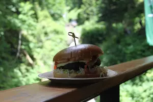 Бургер в кафе &laquo;Лес&raquo; курорта &laquo;Роза Хутор&raquo; &copy;&nbsp;Фото Марины Солошко, Юга.ру